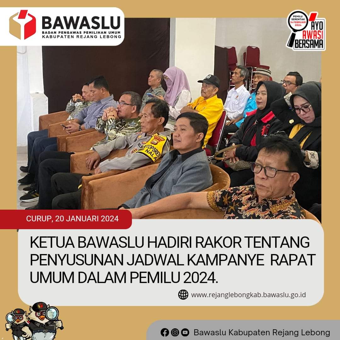 KETUA Bawaslu Rejang lebong  hadiri Rakor